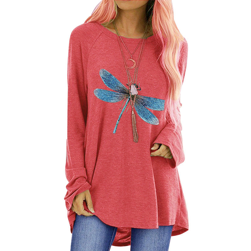 Women's Loose Round Neck Long Sleeve T-Shirt