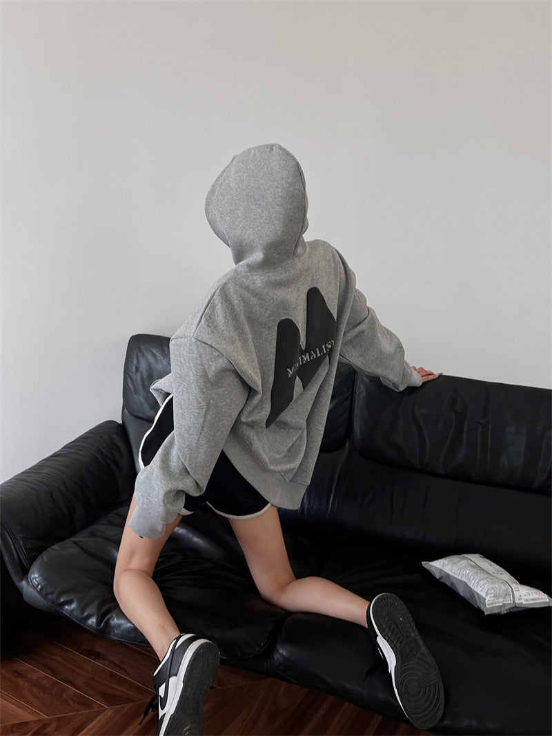 Cozy Loose-Fit Hooded Long Sleeve Sweater for Women