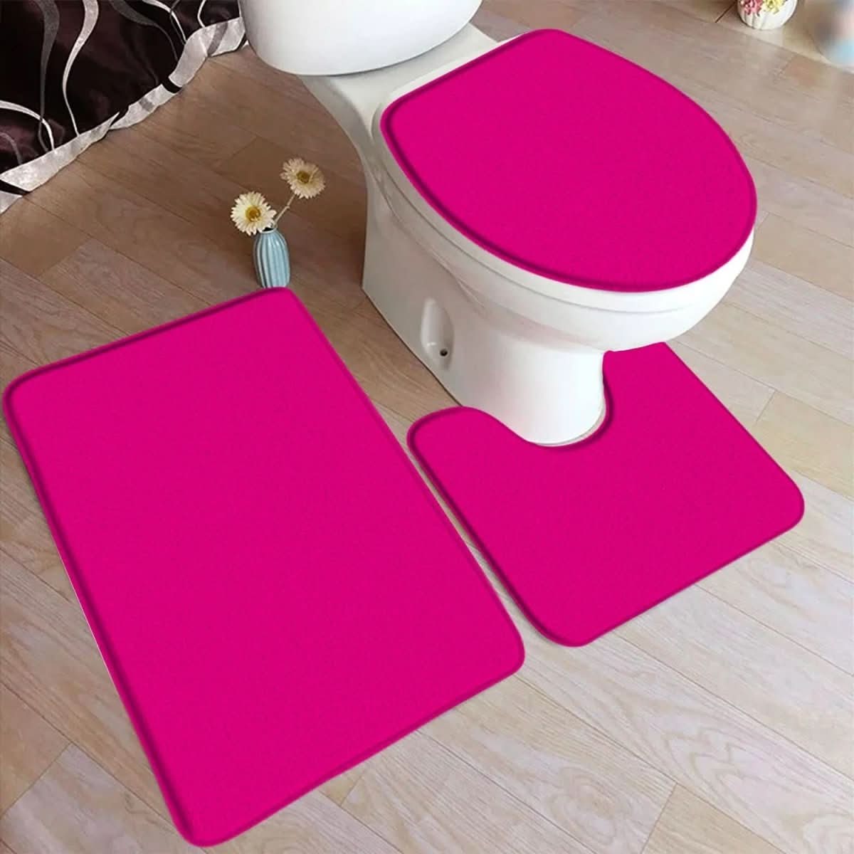 Flannel Bathroom Three Piece Set