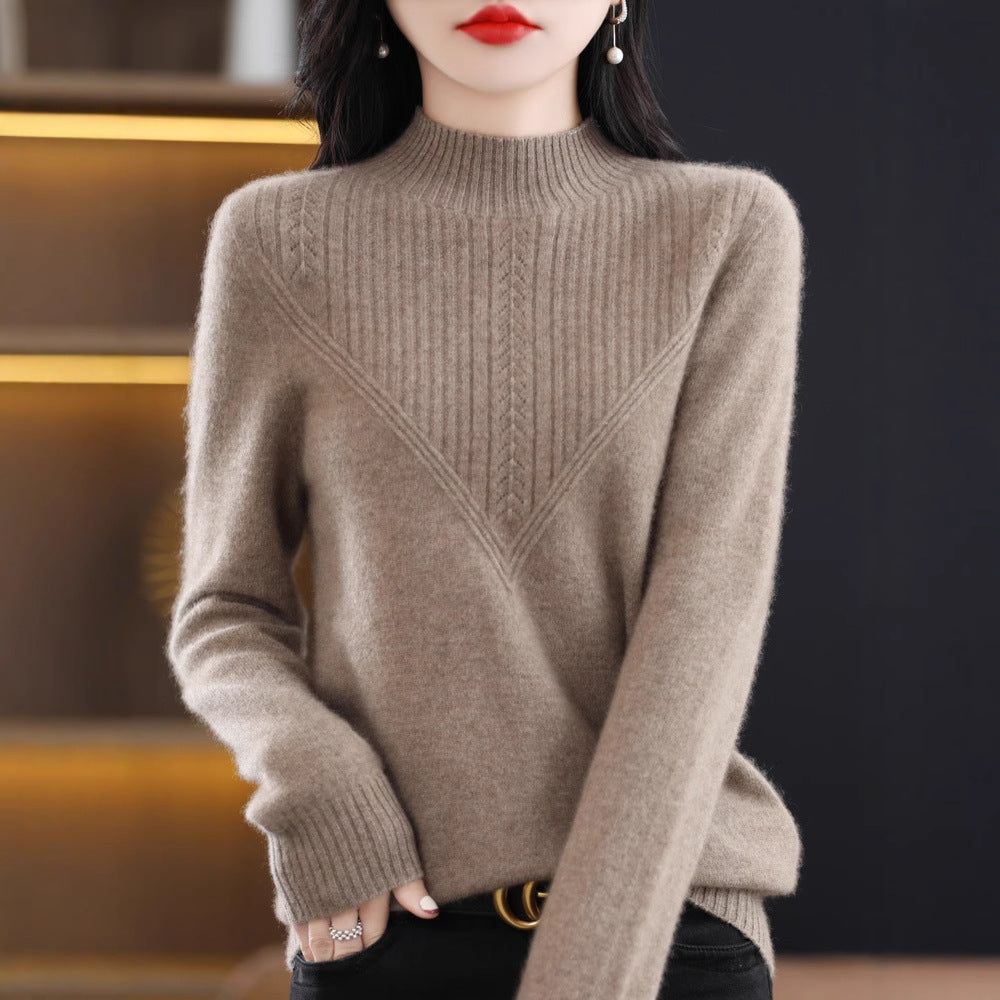 Fall and Winter Outer Wear Lazy and Versatile Knitted Bottoming Sweater
