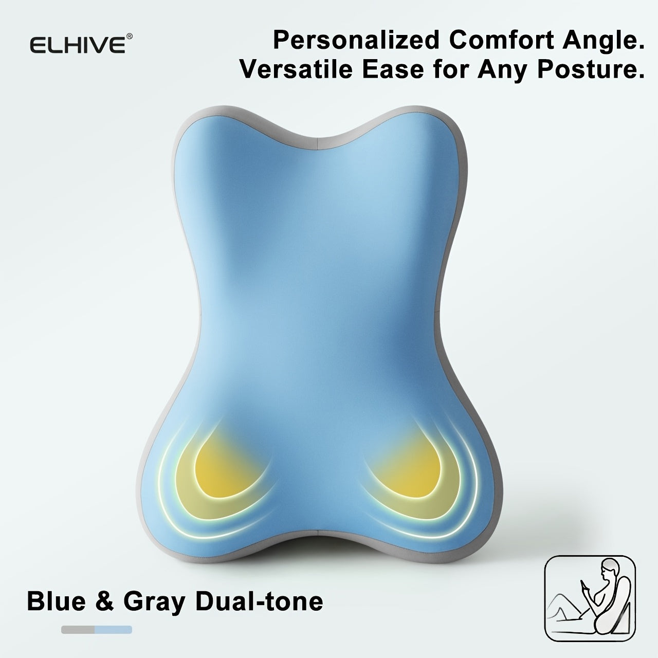 Large Memory Foam Bed Wedge Reading Pillow – Adjustable C‑Shaped Backrest with Removable Washable Cover