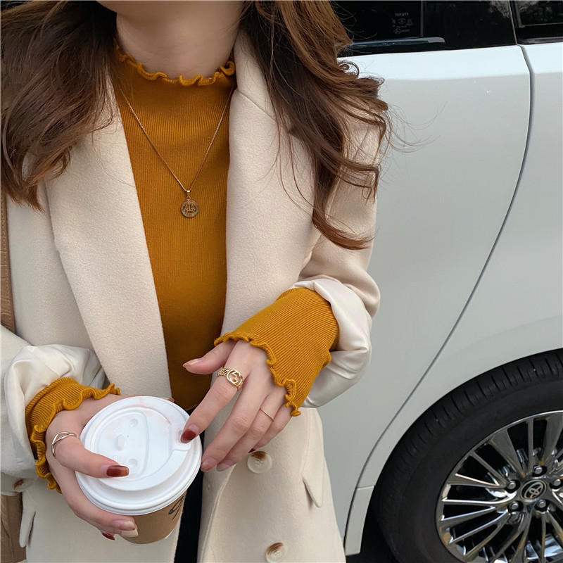 Slim-Fit Mock Neck Long-Sleeve Layering Sweater