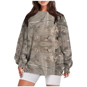 3D Digital Print Casual Long-Sleeve Round Neck Pullover