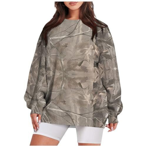 3D Digital Print Casual Long-Sleeve Round Neck Pullover