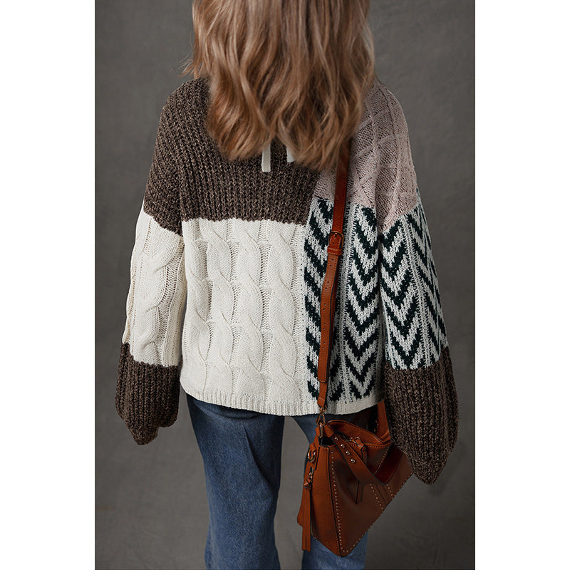 Women's Round Neck European and American Leisure-style Multi-color Printed Sweater