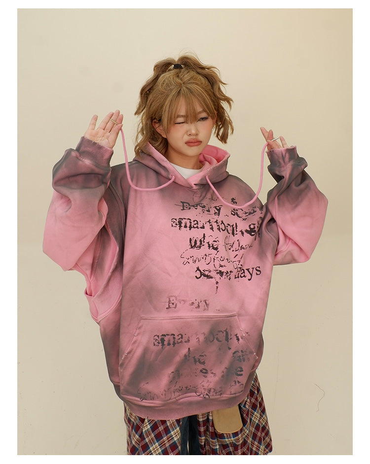Women's Layered Hooded Chenille Sweater Loose Pullover