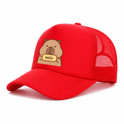 Kids' Cartoon Otter Pattern Mesh Sun Cap with Breathable Fabric