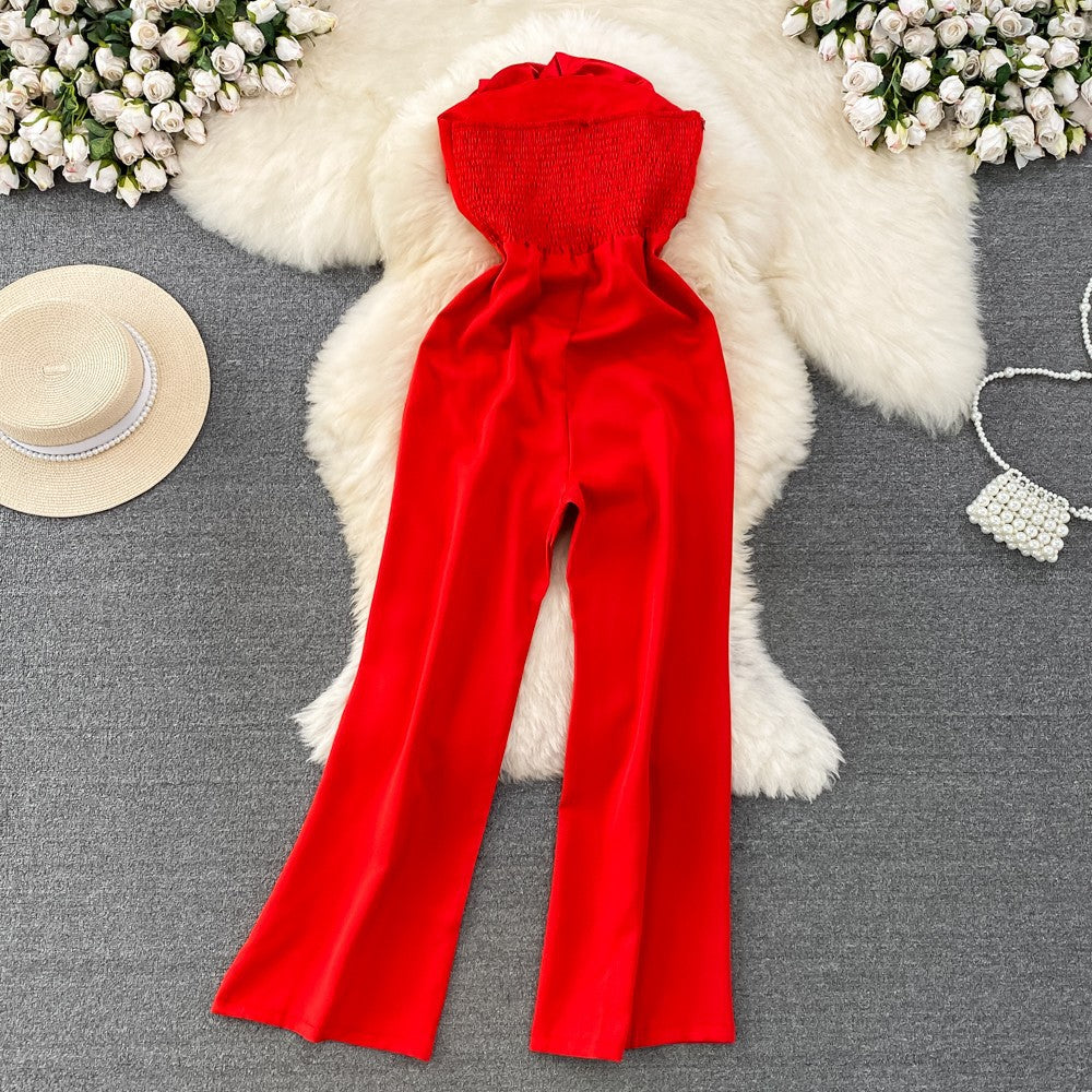 Women's Chic Straight Wide-Leg Jumpsuit