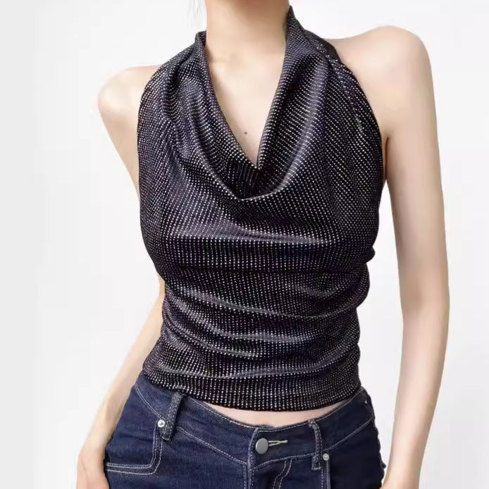 Sleek Halter‑Neck Spandex Camisole – Flattering Summer Top