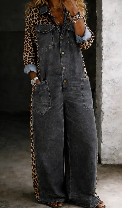 Retro Vintage Wide-Leg Casual Jumpsuit