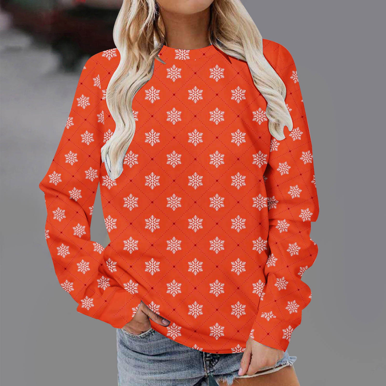 Festive Christmas Print Unisex Pullover Sweatshirt