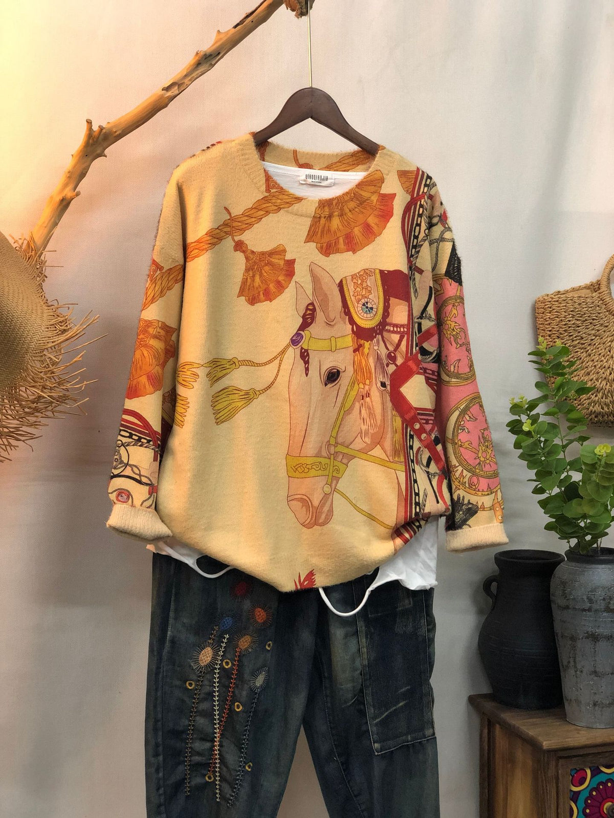 New Women's Loose-fitting Round-neck Sweater for Outerwear
