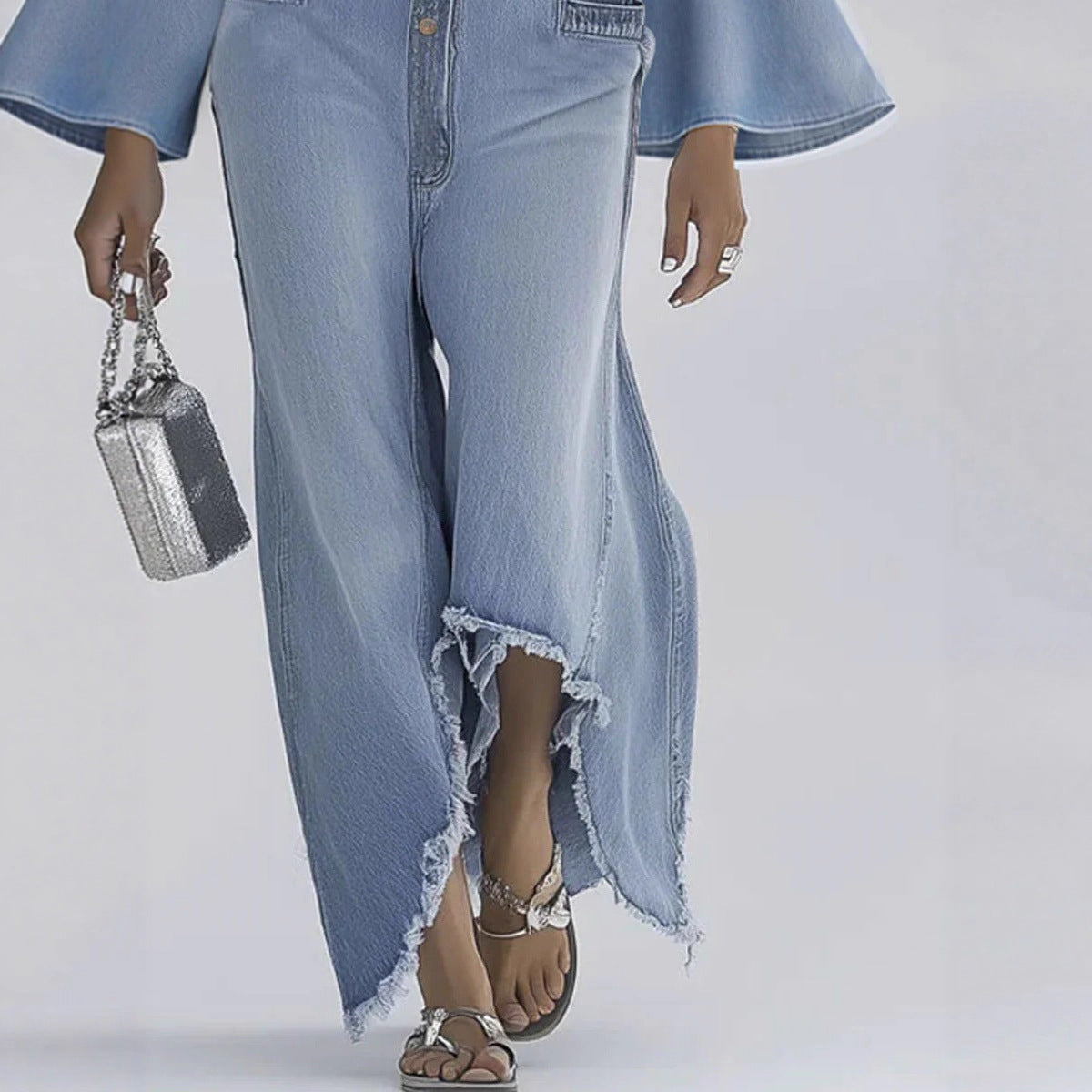 Women's Casual Single-Breasted Denim Jumpsuit