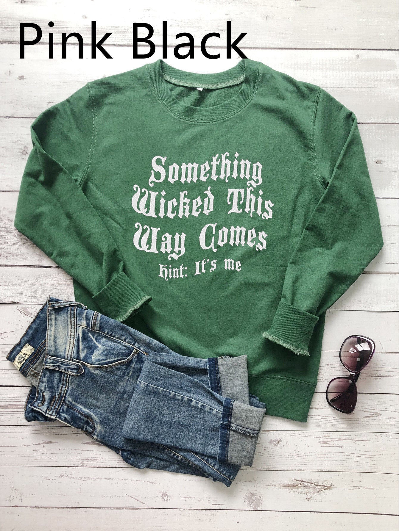 Funny Halloween Letter Print Graphic Sweatshirt