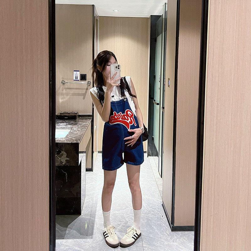 Loose-fit Denim Dungarees For Pregnant Women