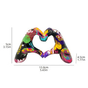 Heart-shaped hand resin figurine for artistic home decor and gifts