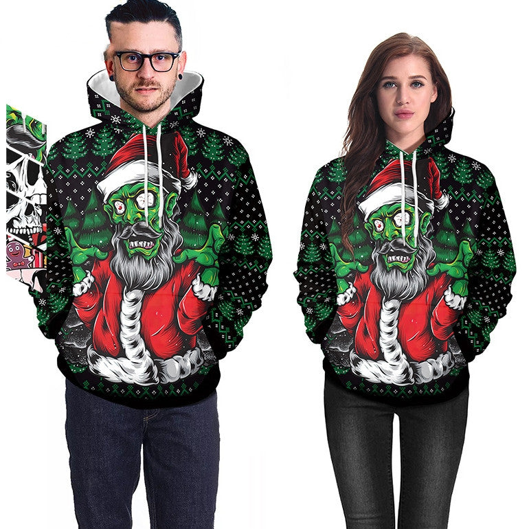 Spooky Digital Print Halloween Couple Hoodie