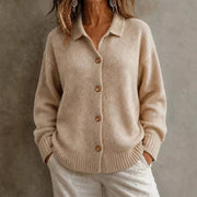 Single-breasted Long-sleeve Sweater Jacket
