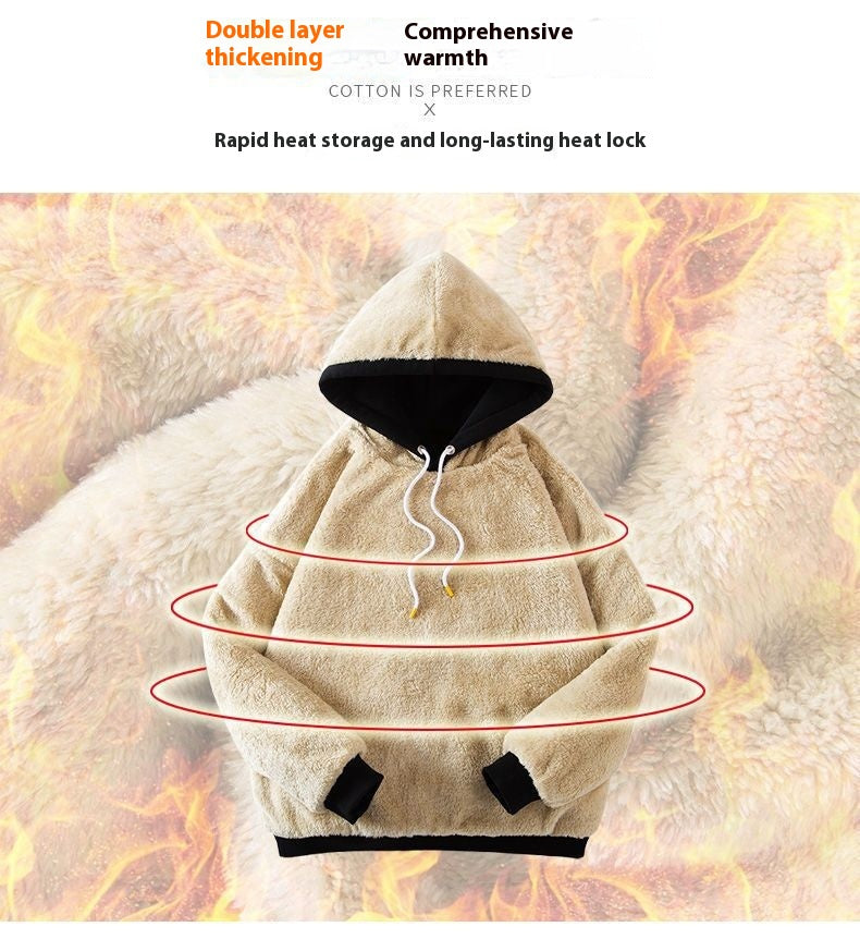 Women's Fleece-Lined Thickened Cashmere Hoodie