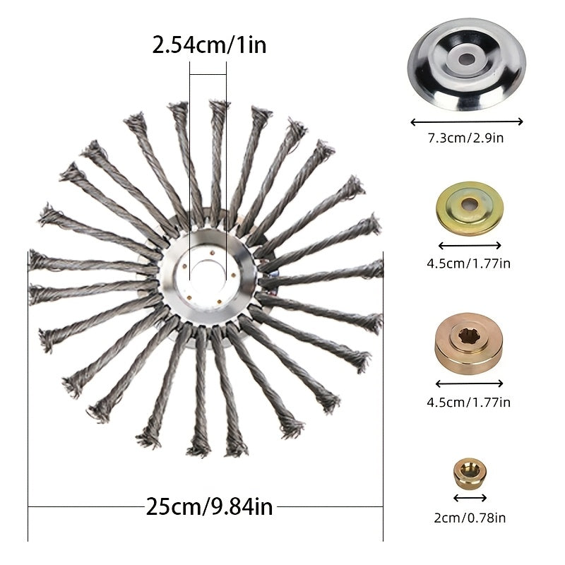 Heavy‑Duty 10‑Inch Weed Cutter Wheel Set – 5‑Piece Kit with Trimmer Head and Accessories for Lawn Mowers and Garden Tools