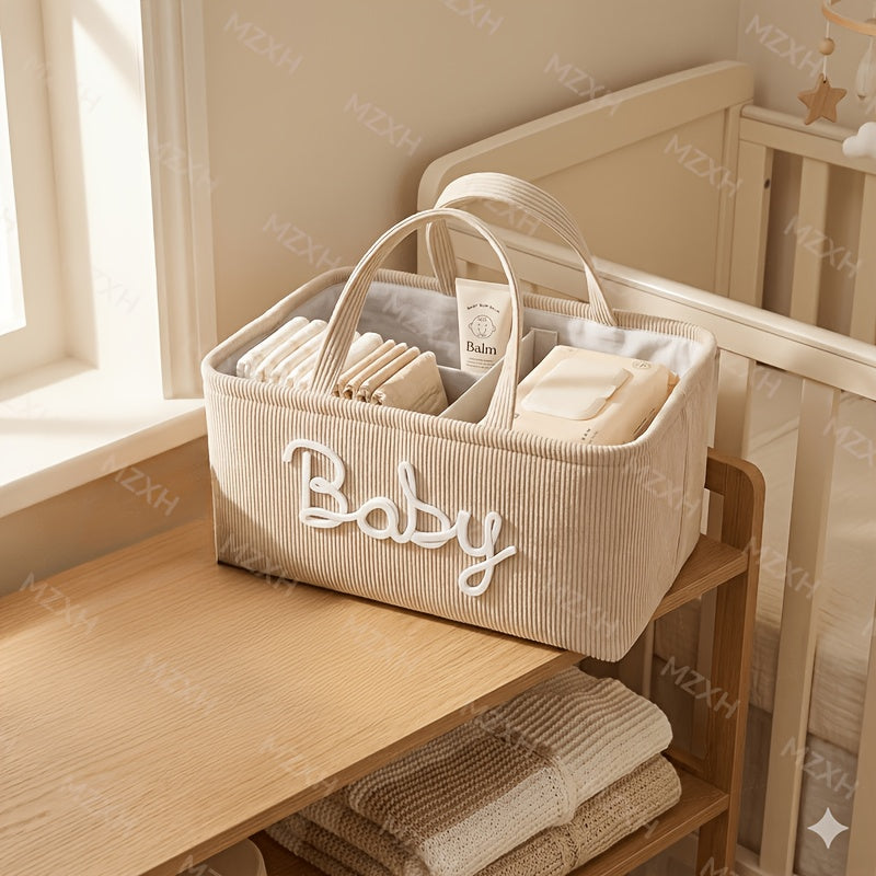 Large Capacity Multi‑Compartment Diaper Organizer Basket – Indoor/Outdoor Use