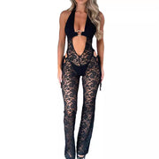 Halter Neck One-Piece Fitted Jumpsuit for Women