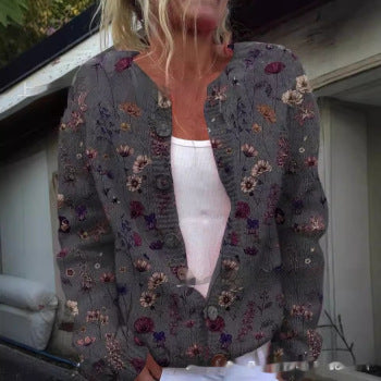 Women's Fashionable Knitted Cardigan Sweater