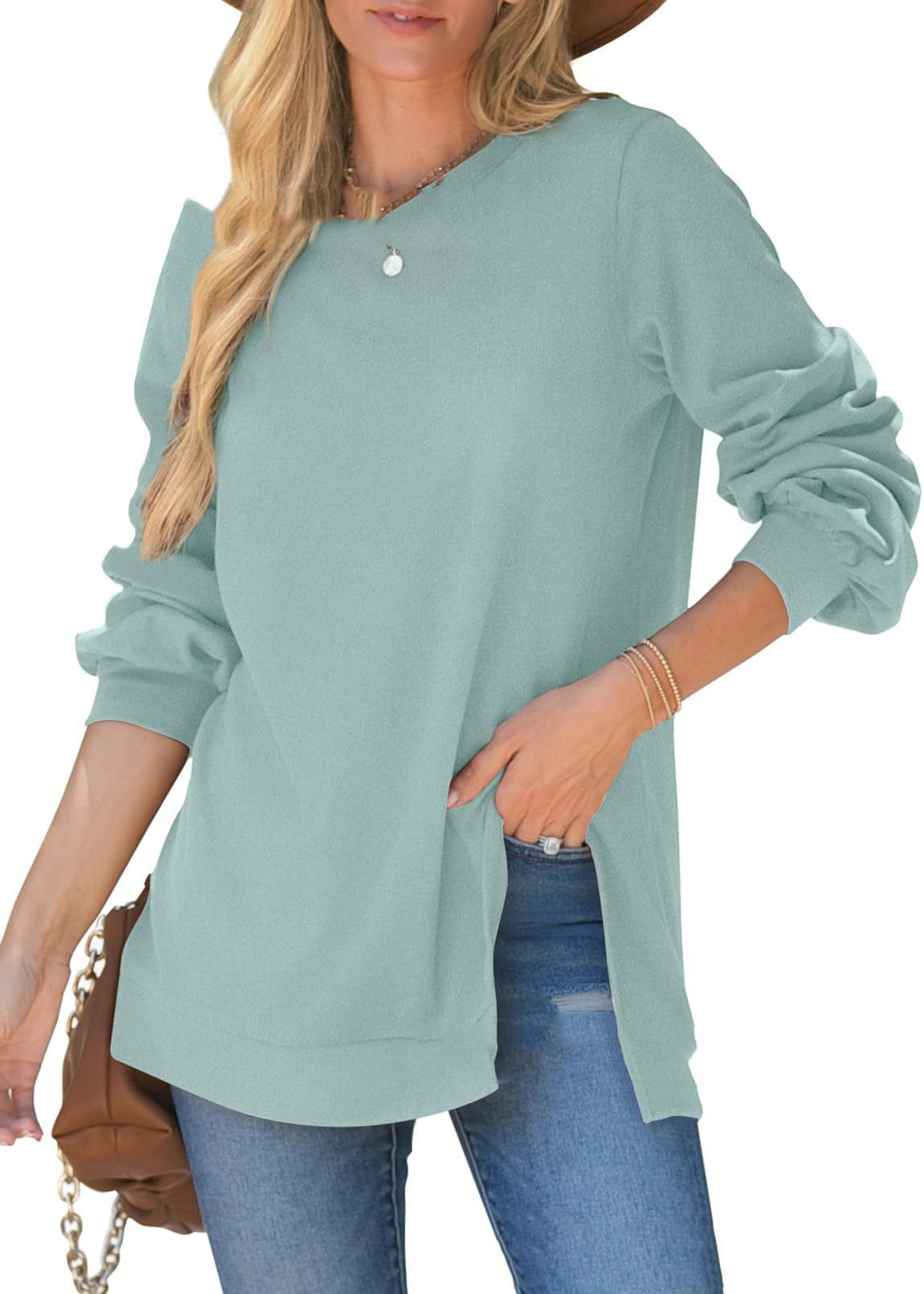 Women's Cozy Side Slit Pullover Sweater