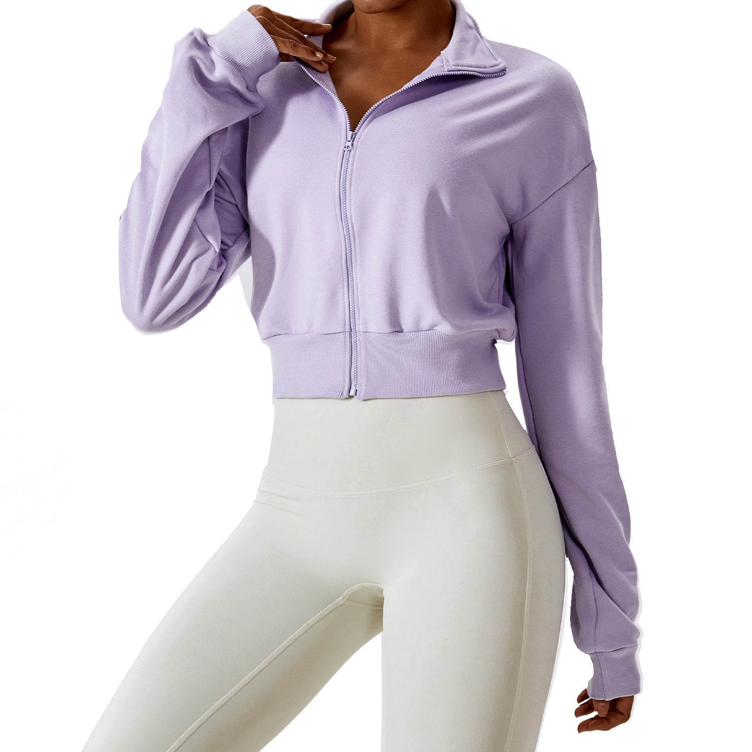 Women's Loose Zip Long Sleeve Sporty Casual Sweatshirt