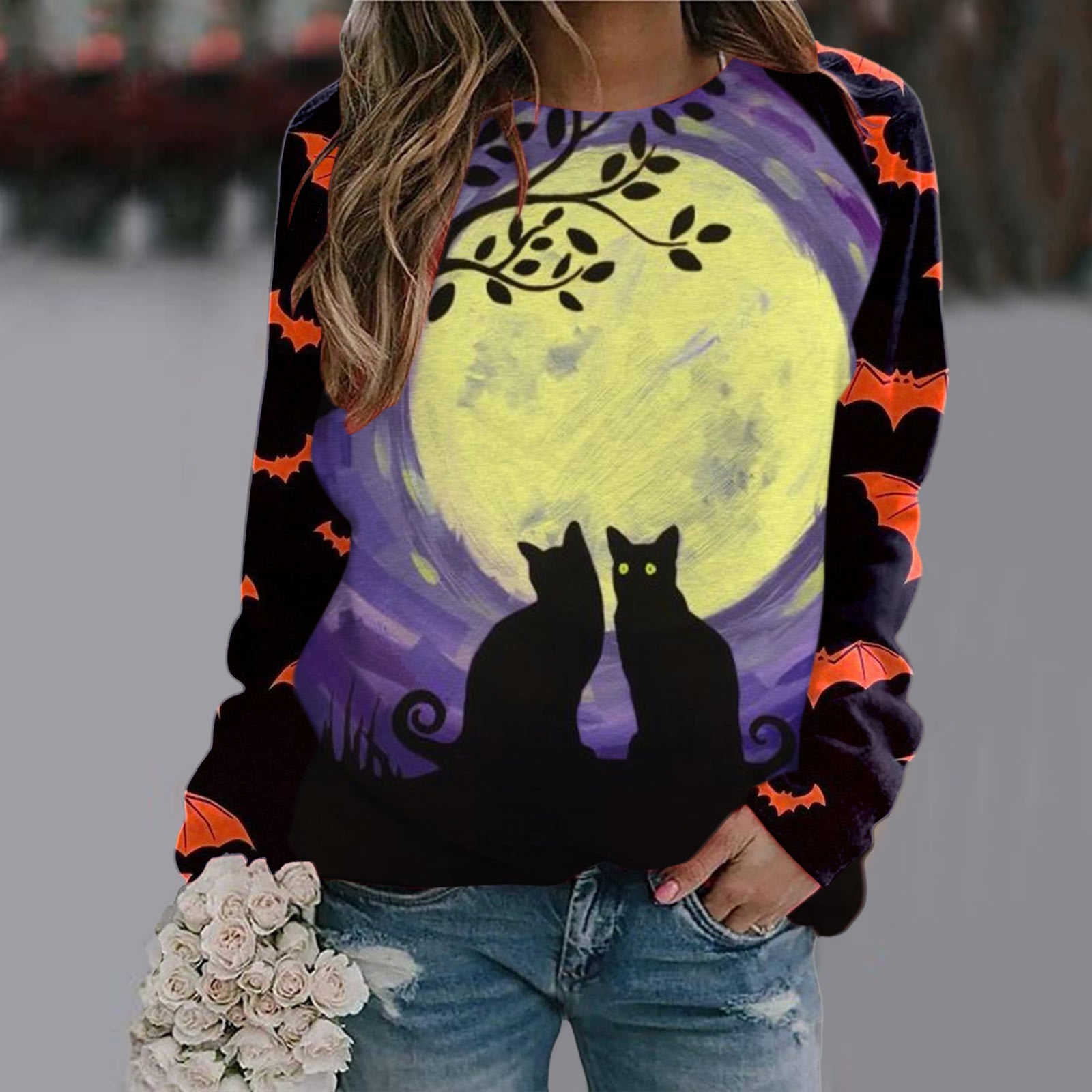 Women's Printed Long Sleeve Streetwear T-Shirt