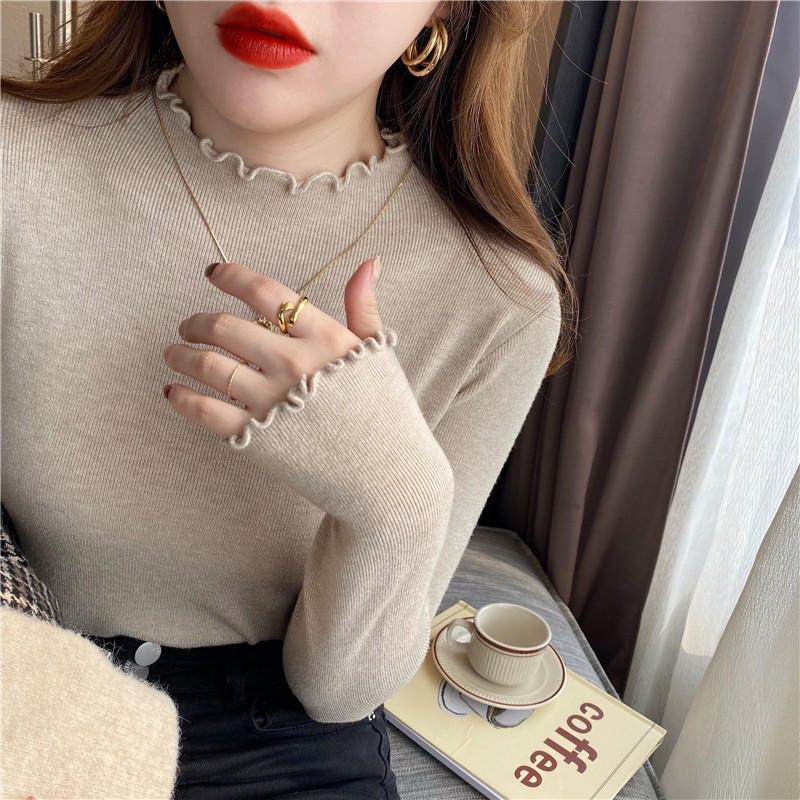 Slim-Fit Mock Neck Long-Sleeve Layering Sweater