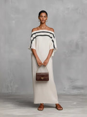 One-Shoulder Batwing Sleeve Summer Vacation Maxi Dress
