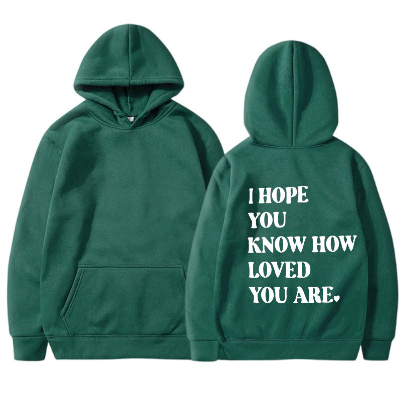 Plus Size Casual Printed Drawstring Hoodie