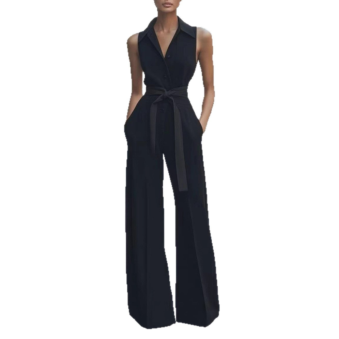 Chic Collared Wide-Leg Jumpsuit