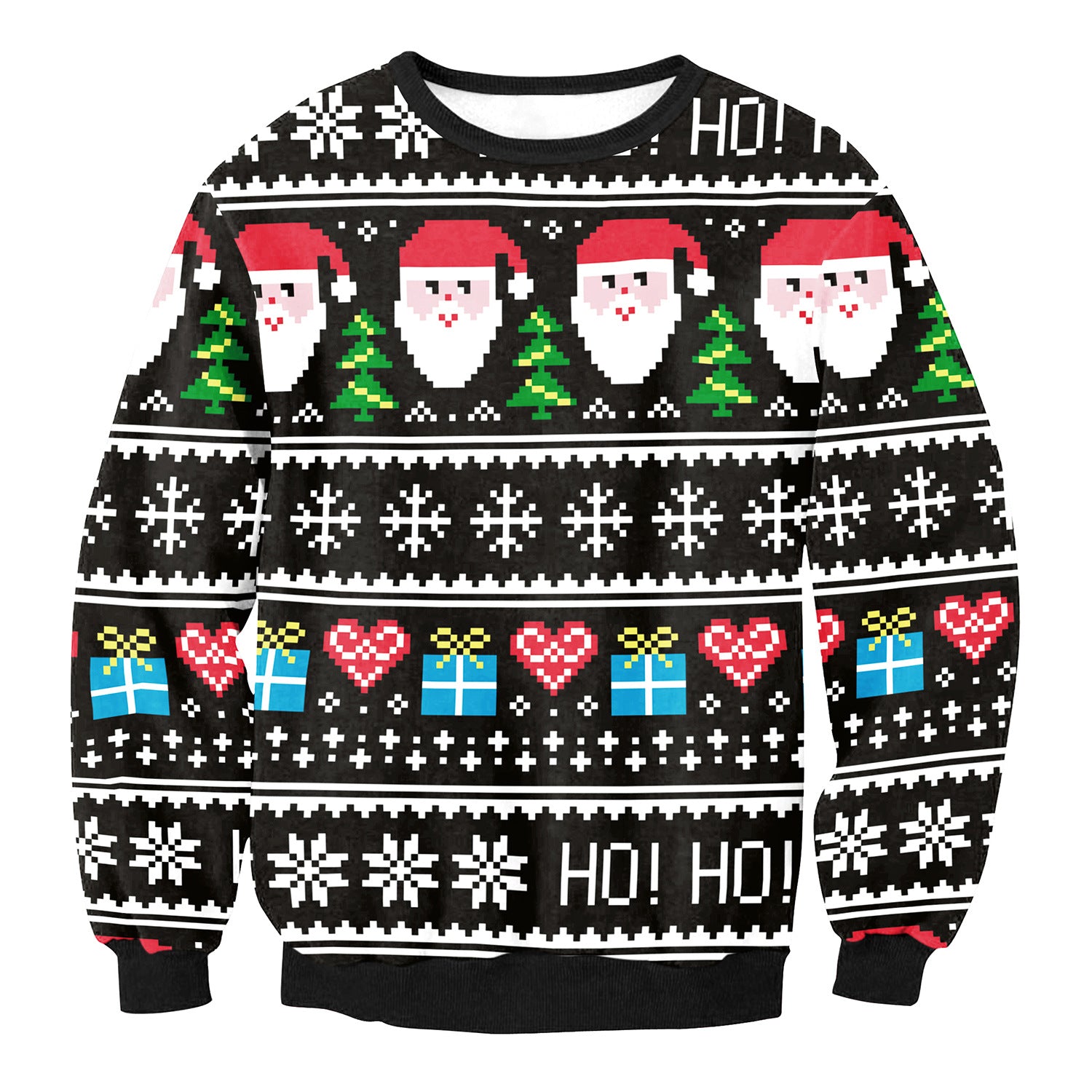Festive Santa Elk Christmas Sweatshirt for Women