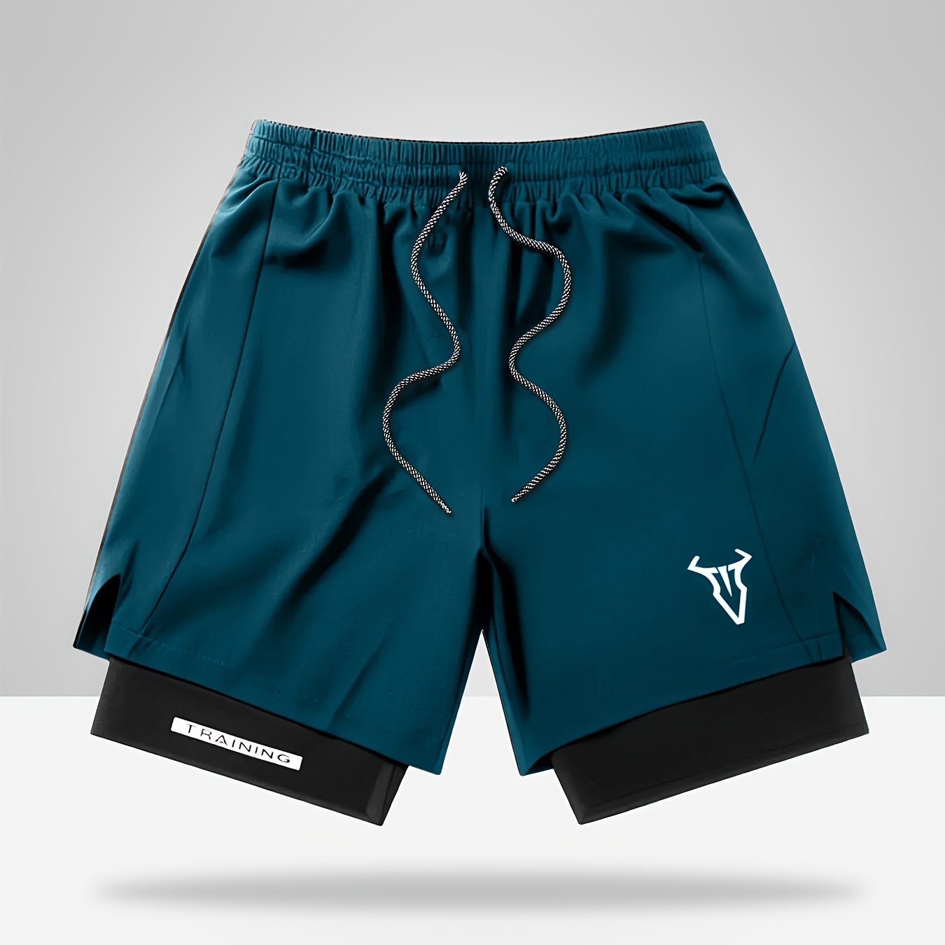 Men's Athletic Shorts with Geometric Pattern