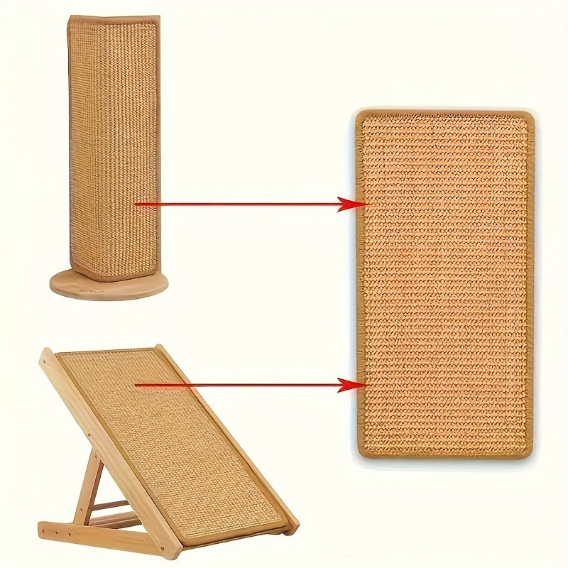 Sturdy Freestanding Cat Scratcher - Beige Climbing Surface, Non-slip Base For Indoor Cats Space-saving Vertical Design To Protect Furniture From Sofa, Chair & Door Marks  Ideal Gift As A Kittens/cat