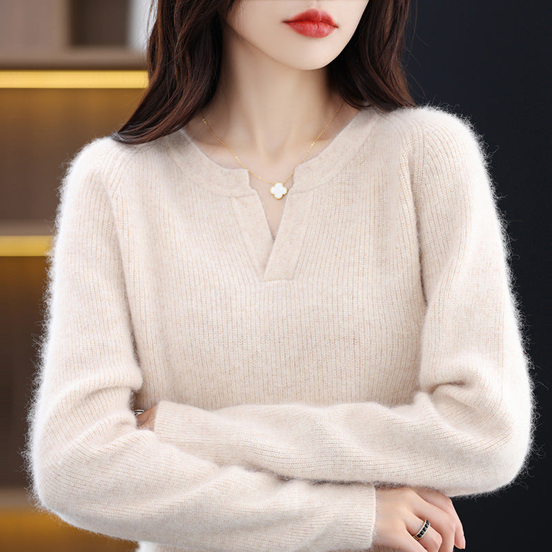 Autumn and Winter Mink Sweater Women's Loose Plus Size Base Fleece Shirt