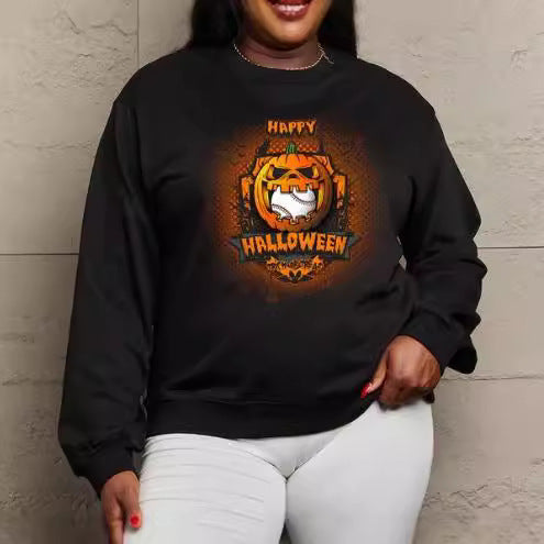 Women's Printed Long Sleeve Loose Sweatshirt