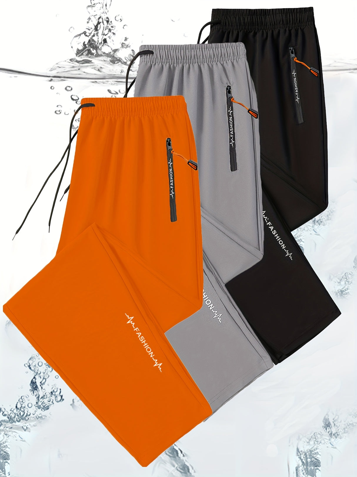 3-Pack Men'S All-Season Workout Pants - Gym, Running, Casual Athletic Sweatpants with Zipper Pocket - Drawstring Waist - Olive Green - Lightweight & Durable for Training, Outdoor, Casual Attire - I...