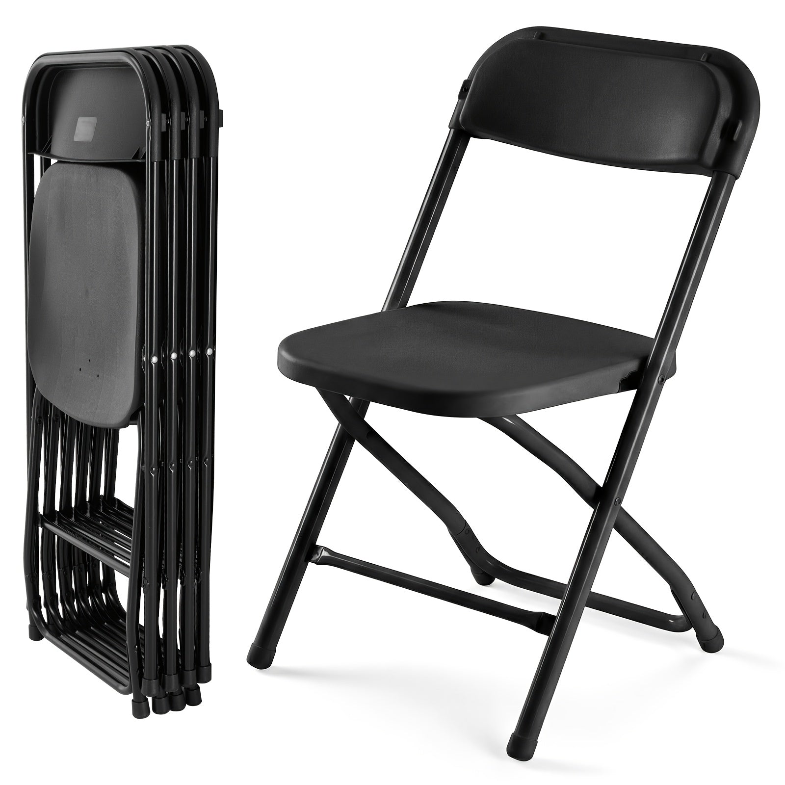 Heavy-Duty Plastic Folding Chair with 330 lb Capacity
