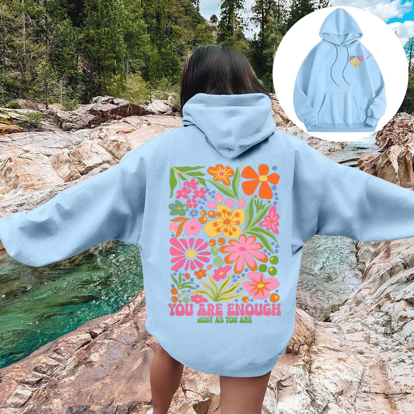 Fleece-Lined Floral Hoodie for Ultimate Winter Warmth