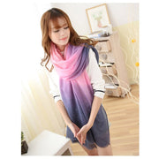 Rainbow Oversized Shawl - Gradient Cotton & Linen Blend