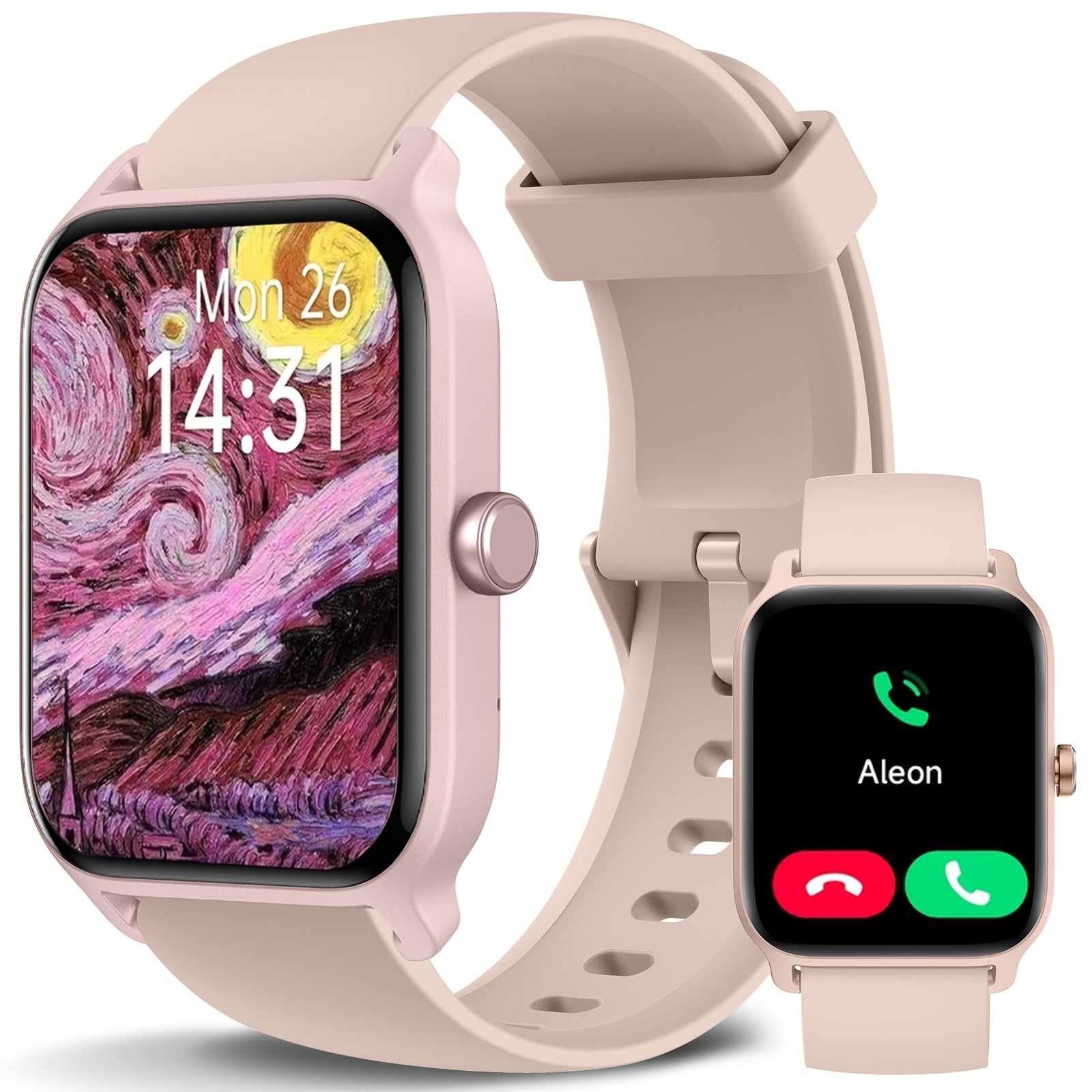 Women's 1.8-inch HD Smartwatch with Fitness Tracking and Built-in Alexa