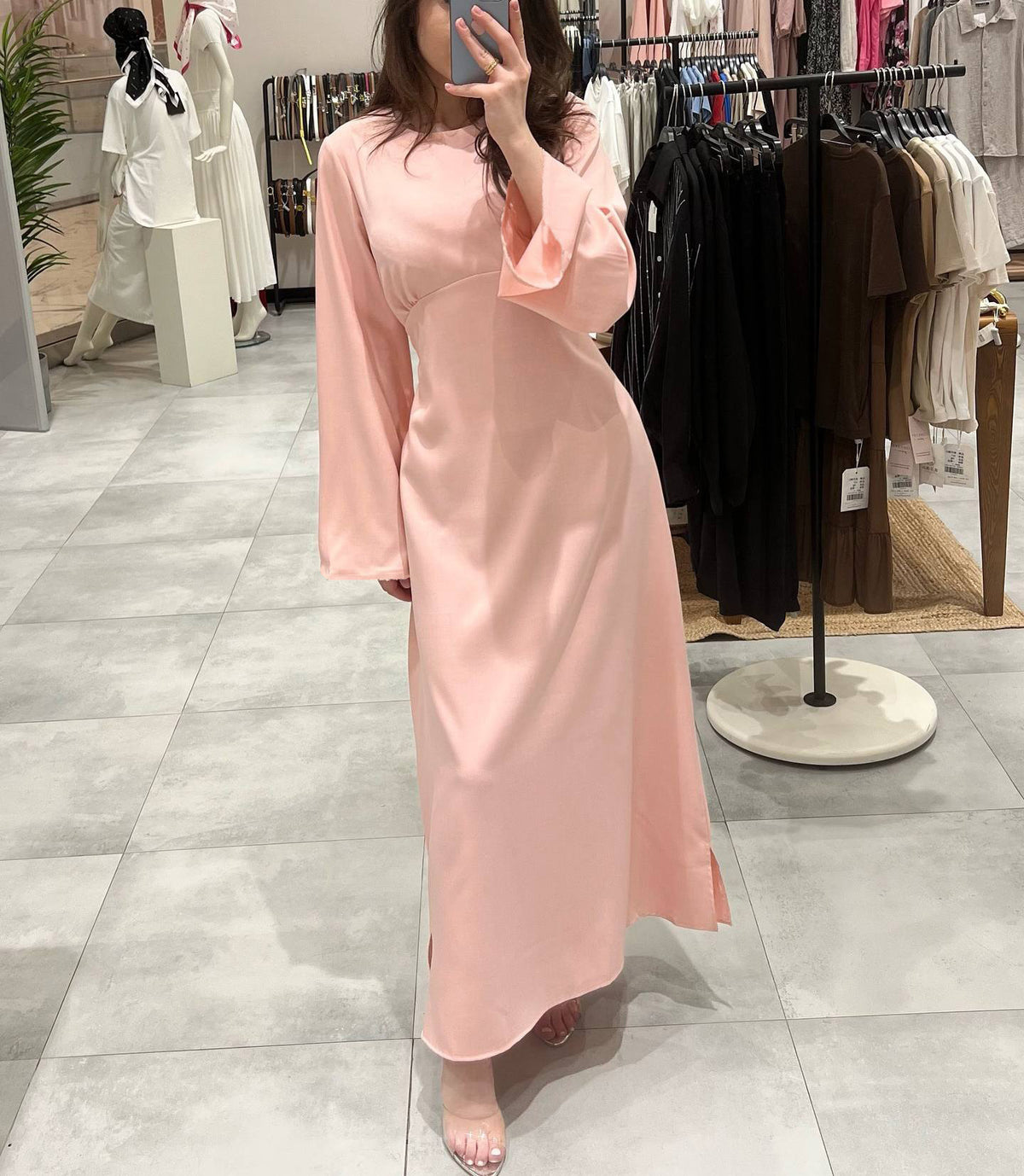 Womens Casual Figure-flattering Long-sleeve Maxi Dress