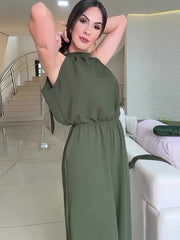 Backless Lace-Up Wide-Leg Jumpsuit