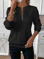Women's Quilted Zip Pullover Leisure Hoodie