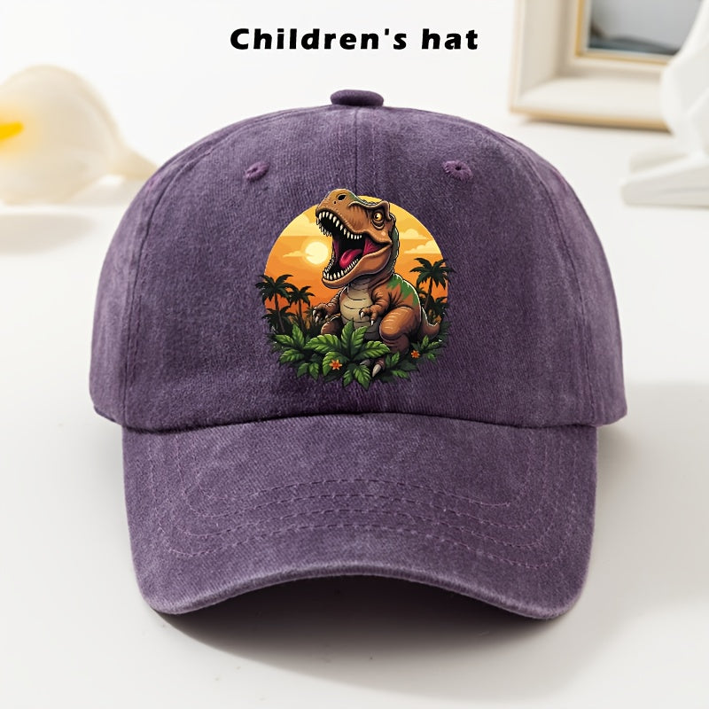 Dinosaur Print Adjustable Baseball Cap for Kids and Teens
