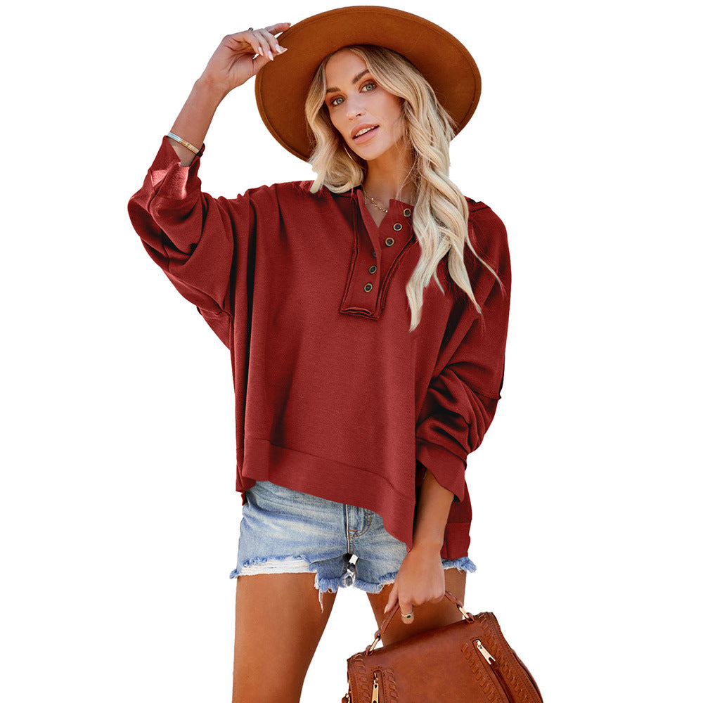 Women's Thickened Casual Drop-Shoulder Patchwork Hoodie
