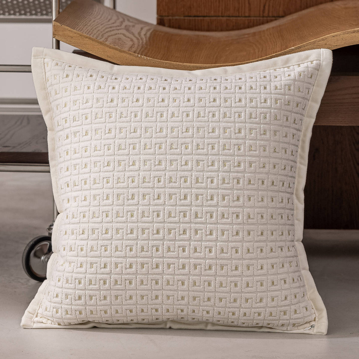 Mori Green Plant Throw Pillow - 45x45cm Knitted Living Room Decor